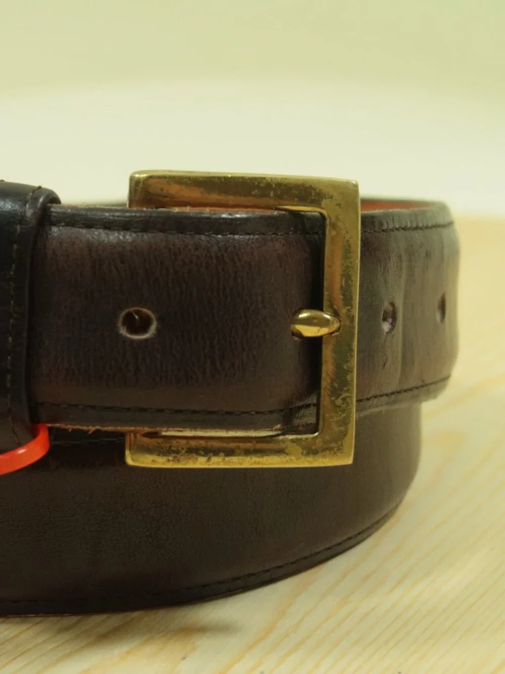 Vintage 80s Coach Glove Tanned Leather Dress Belt Mens 32 Brown Brass Buckle